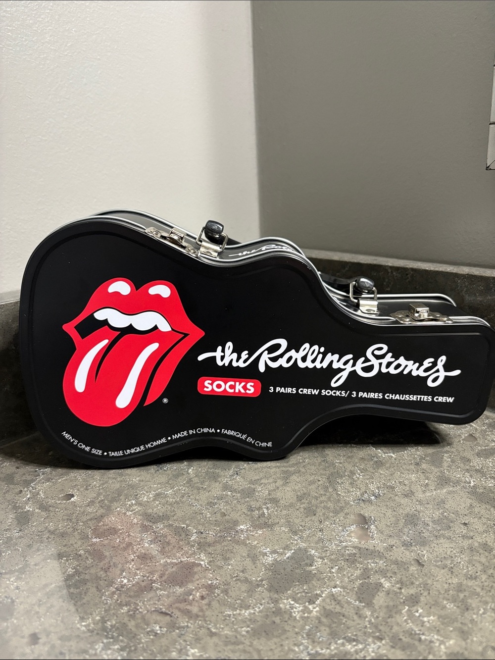 The Rolling Stones Guitar-Shaped Collectible Metal Tin / Storage Case